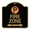 Signmission No Parking and Arrow Pointing Left and Right, Black & Gold Aluminum Sign, 18" x 18", BG-1818-24656 A-DES-BG-1818-24656 - alternate 1